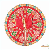 Shaneel Cutdana Moti Work Magenta Laddu Poshak